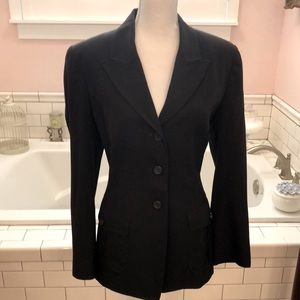 Vintage Ann Taylor Brown equestrian light weight wool blazer size 10